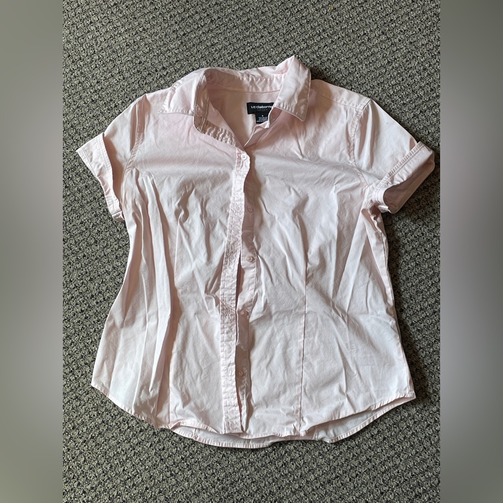 Baby Pink Short Sleeve Button Up